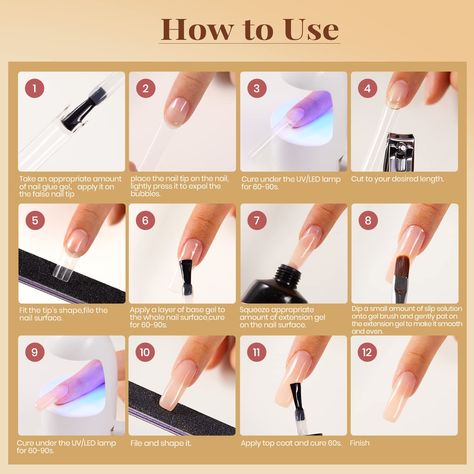 Nail Glue Gel, Nails Accessories, Nail Art Diy Easy, Quick Nail, Curved Nails, Nails Tutorial, Gel Nails At Home, Nail Techniques, Acrylic Nail Kit