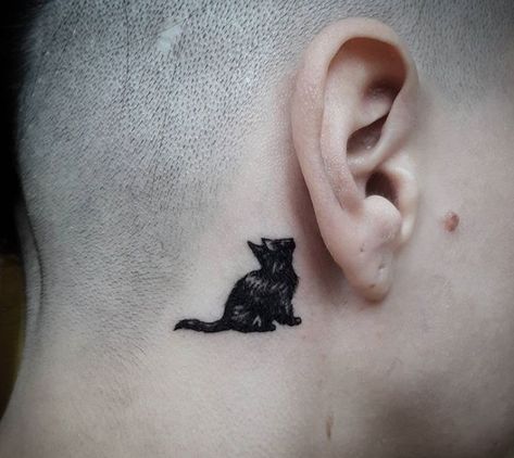 18 Best Cat Tattoos Behind Ear | Page 2 of 5 | The Paws Cat Behind The Ear Tattoo, Jumping Cat Tattoo, Cat Behind Ear Tattoo, Cat Tattoo Behind Ear, Cat Ear Tattoo, Cat Scratch Tattoo, Tattoos For Women Cat, Tiny Cat Tattoo, Tattoos Behind Ear