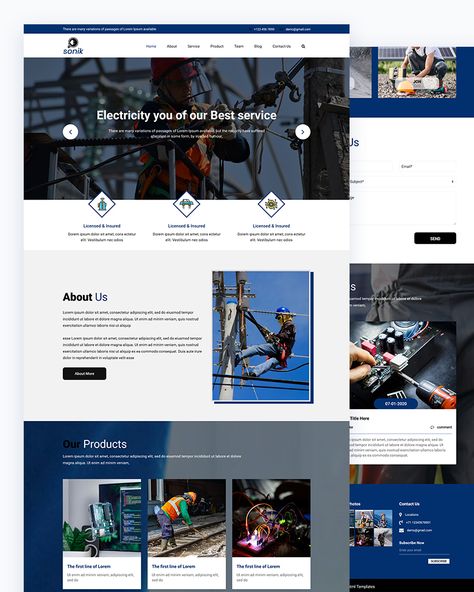 Industrial Electricity HTML Template Free Industrial Website Design, Industrial Website, Power Engineering, Industrial Packaging, Luxury Website, Etsy Shop Branding, Website Optimization, Lets Talk, Instagram Branding