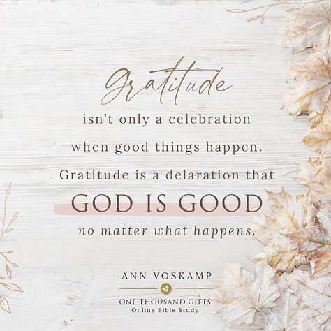 One Thousand Gifts Online Bible Study with Ann Voskamp — FaithGateway Ann Voskamp Quotes, One Thousand Gifts, Gratitude Notes, Ann Voskamp, 1000 Gifts, Online Bible Study, Awesome God, One Thousand, Attitude Of Gratitude