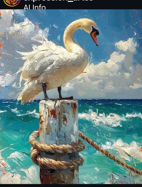 Swan Oil Painting, Realistic Oil Painting, Oil Painting Canvas, Need To, Home Office Living Room, Deco Retro, Hur Man Målar, Impressionism Art, Retro Mode