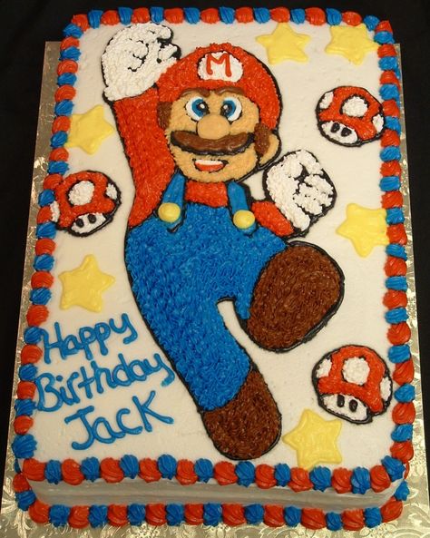 Mario Sheet Cake, Mario Brothers Birthday Cake, Brothers Birthday Cake, Luigi Party, Cakes Decoration Ideas, Cake Mario, Mario Birthday Cake, Super Mario Cake, Super Mario Bros Birthday Party