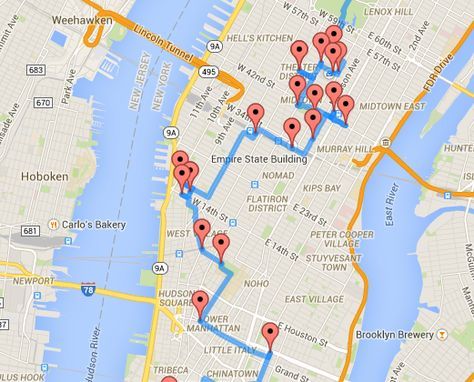 Mapped: The optimal walking tour of NYC New York Sightseeing Map, Nyc Walking Tour, New York Walking Tour, New York Trip Planning, Nee York, Visiting New York City, Nyc Vacation, New York City Guide, City Super