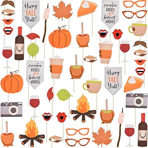 Fall Photo Booth Props, Fall Photo Booth, Diy Photo Booth Props, Fall Family Fun, Happy Fall Yall, Thanksgiving Photos, Fall Yall, Diy Photo Booth, Fall Photo