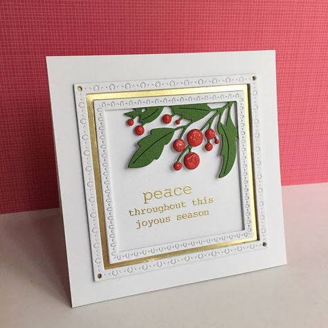 Memory Box Christmas Cards, Die Cut Christmas Cards, Memory Box Cards, Memories Box, Memory Box Dies, Gold Card, Christmas Card Inspiration, Beautiful Christmas Cards, Impression Obsession