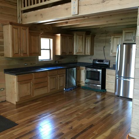 Kitchen Under Loft Layout, Kitchen Under Loft, Loft Over Kitchen, Loft Above Kitchen, Log Cabin Remodel, Shed Homes Ideas, Loft Layout, Alaska Cabin, Portable Building