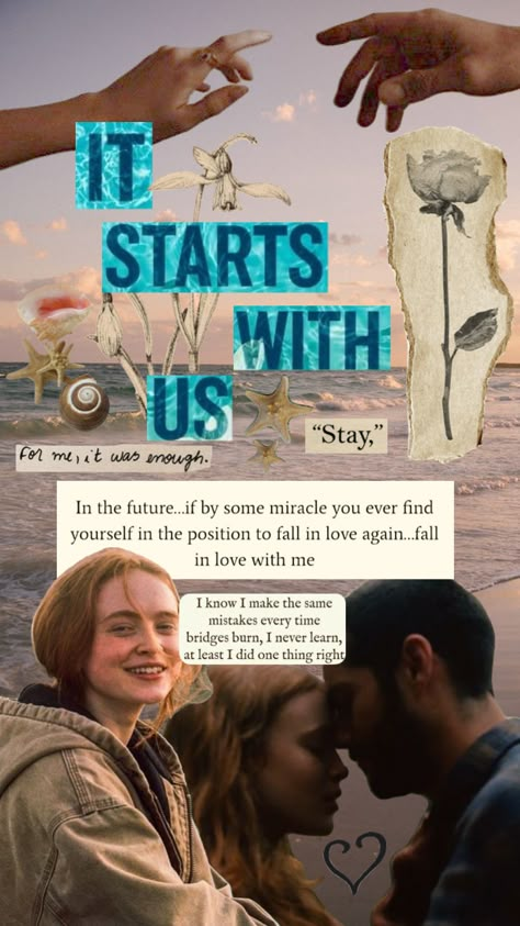 It starts with us 🌷 #itendswithus #colleenhoover #ryle #lilybloom #lilyandatlas #atlascorrigan #sadiesink #taylorswift It Starts With Us Poster, It's Start With Us Book, It Starts With Us Collage, It End With Us Book Aesthetic Photo, It Starts With Us Atlas, It Starts With Us Quotes, It Starts With Us Aesthetic, It Starts With Us Book, Romantic Books To Read