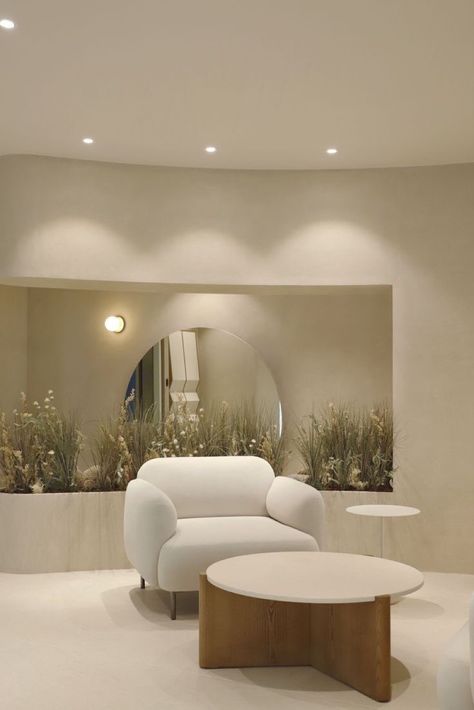 Hotel Lobby Design, Concrete Effect Paint, Clinic Interior Design, Spa Interior, Beauty Room Design, Interior Minimalista, Beauty Salon Interior, Office Lounge, Lobby Design