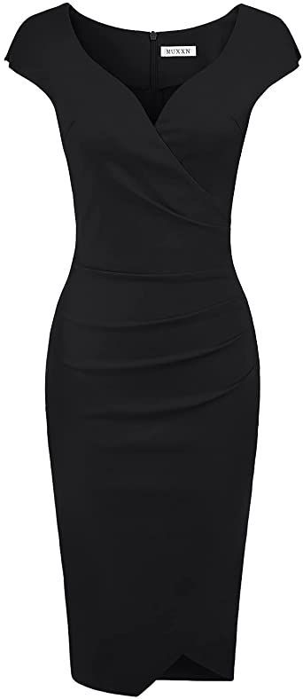 Form Fitting Dress Classy, Classic Dresses For Women Classy Simple, Pencil Dresses Classy, Dress Outfits Birthday, Black Dress Classy Formal, Plain Dress Ideas, Formal Knee Length Dresses, Work Dresses For Women Office Outfits, Knee Length Dresses Party