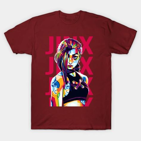 Jinx Arcane Pop art - Arcane - T-Shirt | TeePublic Arcane Merchandise, Vi Arcane, Purple Magic, Jinx Arcane, Pop Art, Shirt Designs, Gaming, Tshirt Designs, T Shirts