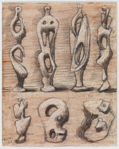 Henry Moore, Standing Figures and ideas for Sculpture (1948) Floral Foam Sculpture, Henry Moore Drawings, Henry Moore Sculptures, Foam Sculpture, Plaster Sculpture, Henry Moore, Sculpture Projects, Action Painting, Wow Art