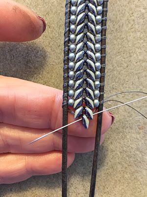 The Bead Table: Herringbone Bracelet Tutorial by Lauren Hartman Triple Wrap Bracelet Tutorial, Metal Bead Bracelet Diy, Superduo Wrap Bracelet, Leather Bracelet With Beads, Beaded Wrap Bracelets Tutorial, Wrap Bracelet Ideas, Ladder Projects, Wrap Bracelet Diy, Superduo Bracelet Tutorial