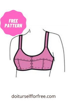 Bra Sewing Pattern Free Diy, Free Sewing Patterns For Women, Free Bra Pattern, Bralette Sewing Pattern, Pola Bra, Sewing Bras, Sewing Patterns For Women, Sewing Patterns Free Women, Bra Sewing Pattern