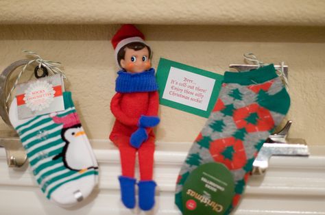 Elf On The Shelf Sock Ideas, Elf On The Shelf Socks, Elf 2024, Awesome Elf On The Shelf Ideas, Elf Magic, Elf Fun, John Henry, Elf Ideas, Christmas Socks