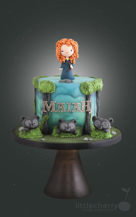 Brave Cake - Cake by Little Cherry Black Cherry Cake, Brave Birthday Cakes, Merida Cake, Brave Cake, Merida Birthday Party, Brave Cakes, Brave Birthday Party, Brave Merida, Princess Cakes