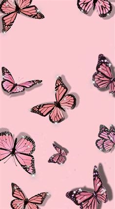 Butterfly Wallpaper, Aesthetic Wallpaper, Wallpaper Iphone, Butterflies, Light Pink, Iphone, Pink, Black