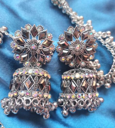 Bahubali Jhumka, Pretty Jewelry Necklaces, Girly Accessories, Fancy Jewelry, Pretty Jewelry, Pretty Jewellery, Get Yours Now, Resin Jewelry, Earring Set