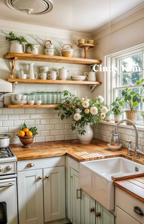 Small Cottage Kitchens, Cottage Kitchen Ideas, Cozy Cottage Kitchen, Small Cottage Kitchen, Church House, Cottage Kitchens, Remodel Bathroom, Ideas Casa, Cozy Kitchen