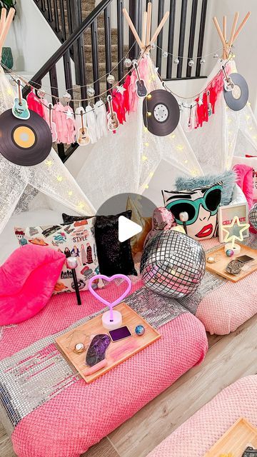 Taylor Swift Sleepover Tents, Taylor Swift Sleepover Ideas, Taylor Swift Sleepover, Swiftie Sleepover, Sleepover Tents, Taylor Swift Birthday Party Ideas, Swift Party, Birthday Sleepover, Teepee Party