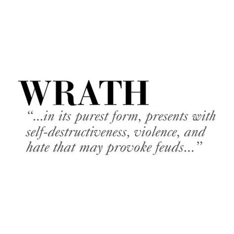 Seven Deadly Sins Series WRATH ❤ liked on Polyvore featuring text, quotes, words, fillers, phrase y saying Wrath Seven Deadly Sins, 7 Sins, Far Cry 5, Shall We Date, 7 Deadly Sins, Deadly Sins, Into The Woods, Seven Deadly Sins, The Villain