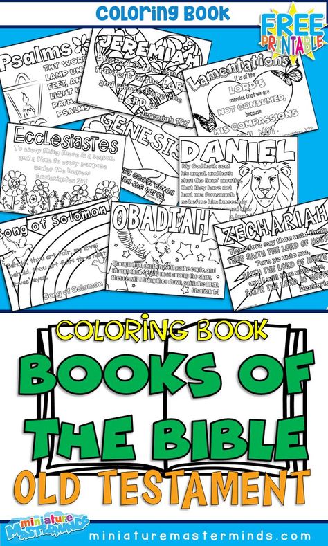 Coloring Pages for The Books of The Bible Old Testament Making A Bible Craft, Books Of The Bible Coloring Pages, New Testament Coloring Pages, Books Of The Bible Games, Worship Activities, Books Of The Old Testament, Scripture Crafts, Preschool Bible Lessons, Bible Activities For Kids