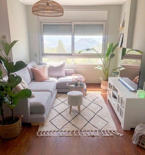 Blush Pink Accent Living Room, Condo Living Room Ideas Small Cozy, College Apartment Living Room Decor Cozy, Hiasan Bilik Tidur, First Apartment Decorating, Small Apartment Living Room, Small Living Room Decor, Small Apartment Decorating, Small Apartment Living