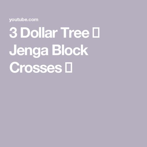 3 Dollar Tree 🌳 Jenga Block Crosses ✝️ Jenga Block Cross, Wooden Cross Crafts, Jenga Blocks, Cross Crafts, Wooden Cross, Diy Crafts Hacks, Crafts Hacks, Dollar Tree, Kenya