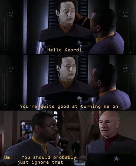 Star Trek Geordi, Geordi X Data, Daforge Star Trek, Data X Geordi, Data And Geordi, Star Treck, Live Long, Gravity Falls, Star Trek