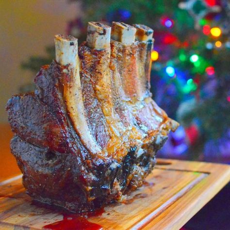 Rotisserie Prime Rib Roast, Reverse Seared on a Gas Grill - DadCooksDinner Rotisserie Prime Rib Roast, Rotisserie Prime Rib, Bone In Rib Roast, Gas Grill Recipes, Roast Chicken And Gravy, Ribeye Roast, Beef Tenderloin Roast, Rib Roast Recipe, Standing Rib Roast