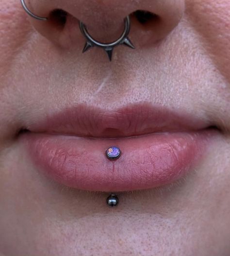 downsized & almost fully healed vertical labret for Nancy @keltherys with a lavender opal from @inariorganics_uk 🪻🌸 📍 @croidubhtattoo . . . . . #inariorganicsuk #legitbodyjewelry #bodyjewelery #safepiercing #lip #lippiercing #piercings #verticallabret #belfast #belfastpiercer #opal Multiple Lip Piercings, Vertical Labret Jewelry Unique, Medusa And Vertical Labret Piercing, Vertical Labret Lip Piercing, Vertical Labret Jewelry, Lip Labret Piercing, Lip Piercing Labret, Labret Vertical, Vertical Labret Piercing