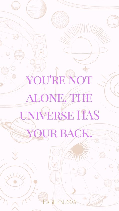 Friendly reminder that you're not alone, girl. The universe HAS YOUR BACK. Manifesting the life of your dreams with the universe. Manifestation Wallpapers, Ethereal Core, The Universe Has Your Back, Highest Version, Youre Not Alone, You're Not Alone, Friendly Reminder, 2024 Vision, Your Back