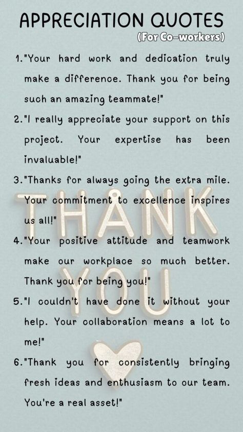 Printable Lists of Appreciation Quotes for Co-workers How To Appreciate Someone Work, Thank You To Employees, Workplace Quotes Positive, Coworker Appreciation Quotes, Work Appreciation Quotes, How To Appreciate Someone, Employee Appreciation Quotes, Morale Ideas, Employee Quotes