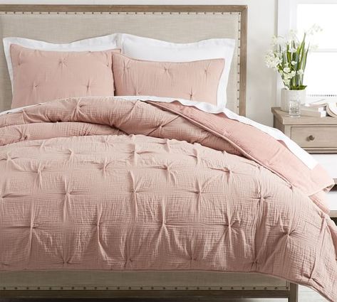 Soft Cotton Handcrafted Quilt & Shams - Dusty Rose | Pottery Barn Dusty Rose Comforter, Bedding Sets Full, Rose Comforter, Blush Bedding, Lavender Bedding, Rose Pottery, Rose Soft, Full Bedding Sets, Bedroom Color Schemes