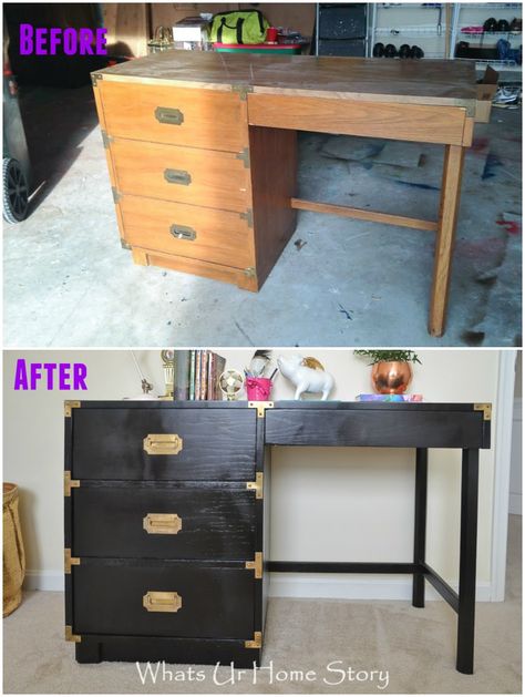 Kidney Desk, Momma Mia, Library Desk, Campaign Desk, Desk Diy, Campaign Furniture, Laundry Room Shelves, Desk Makeover, Thrift Store Crafts