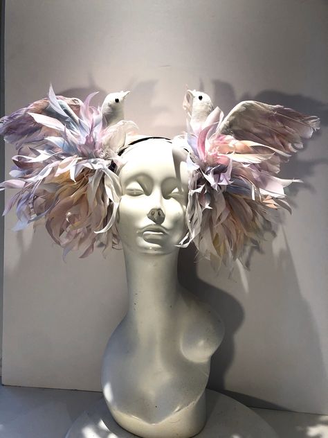 Excited to share this item from my #etsy shop: Pastel Fascinator- Bird headpiece-Derby- Music Fest- Easter- Mad Hatter Easter Headpiece, Irl Refrences, Bird Headpiece, Hat Sculpture, Crown Affair, Bird Costume, Crazy Hats, Black Crow, Music Fest