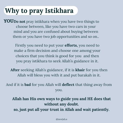 Important ❗❗do not forget to read the last page about misconceptions about istikhara . #allah #islamicqoutes #islamicreminders #salah #istikharah #prayer #fyp #explore #muslim #quran #salafi #illustration #hijabi #muslimah How To Pray Istikhara, About Quran, Hijabi Muslimah, Muslim Quran, Second Job, Islamic Knowledge, Ya Allah, The Quran, Knowledge Quotes