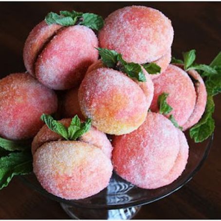 Italian Peach Cookies Recipe - (4.1/5) Italian Peach Cookies, Peach Cookies Recipe, Cookies Stuffed, Peach Cookies, Italian Cookie Recipes, Italian Pastries, Cookie Table, Nutella Cookies, Peach Jam