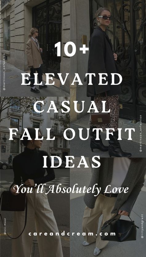 Elevated casual fall outfits for women and everyday fall outfits! Discover a curated collection of 10 effortless autumn outfit options. Get inspired by our fall fashion outfits and fall outfit ideas, perfect for a cute, classy, and cozy fall style. Ideal for your fall capsule wardrobe, this fall outfit inspiration is a must-read for anyone loving casual fall fashion. Fall Staples For Women, Easy Chic Fall Outfits, Chic September Outfits, Woman’s Casual Fall Outfits, Affordable Casual Outfits, Everyday Autumn Outfits, Fall Dress Styles Outfit Ideas, Meet The Parents Outfit Fall, Casual Going Outfits