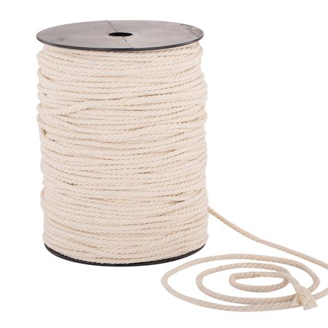 Macrame Cord 4mm x 240yd | 100% Natual Cotton Macrame Rope | 3 Strand Twisted Cotton Cord for Handmade Plant Hanger Wall Hanging Craft Making : Amazon.ca: Home Three Strand Twist, Plant Hanger Wall, 3 Strand Twist, Make Bunting, Macrame Supplies, Handmade Plant, Scrap Material, Wall Hanging Crafts, Diy Macrame