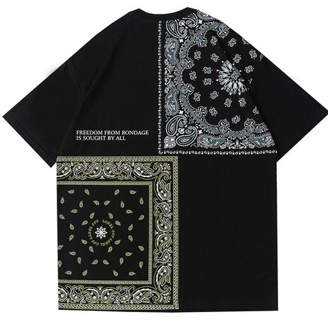 Bandana Paisley Pattern, Couple Tee Shirts, Bandanas Men, Feel Something, Paisley Bandana, Casual Tees, Hipster Man, Hip Hop Style, Couple Tshirts