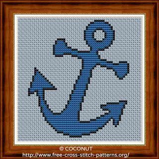 Original design Free cross stitch patterns available in PDF format for download. Anchor Cross Stitch, Anchor Cross, Cross Stitch Sea, Free Cross Stitch Charts, Easy Cross Stitch Patterns, Bday Cards, Simple Cross Stitch, Cross Stitch Patterns Free, Free Cross Stitch