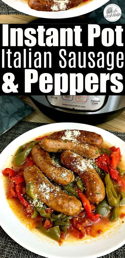 Instant Pot Italian Sausage and Peppers #instantpot #instantpotrecipes #dinner #food #recipes Instant Pot Italian Sausage, Italian Sausage Peppers, Italian Sausage And Peppers, Instant Pot Italian, Sausage Recipes For Dinner, Italian Sausages, Sausage Dinner, Sausage Peppers, Italian Sausage Recipes