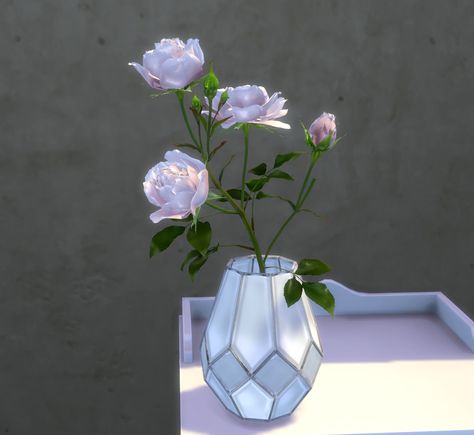 Pink roses in vase - The Sims 4 Build / Buy - CurseForge Sims 4 Roses, Urban Bedroom Decor, Pink Roses In Vase, Sims 4 Decor Cc, Sims 4 Decor, Urban Bedroom, Roses In Vase, Cc Folder, Sims 4 Bedroom