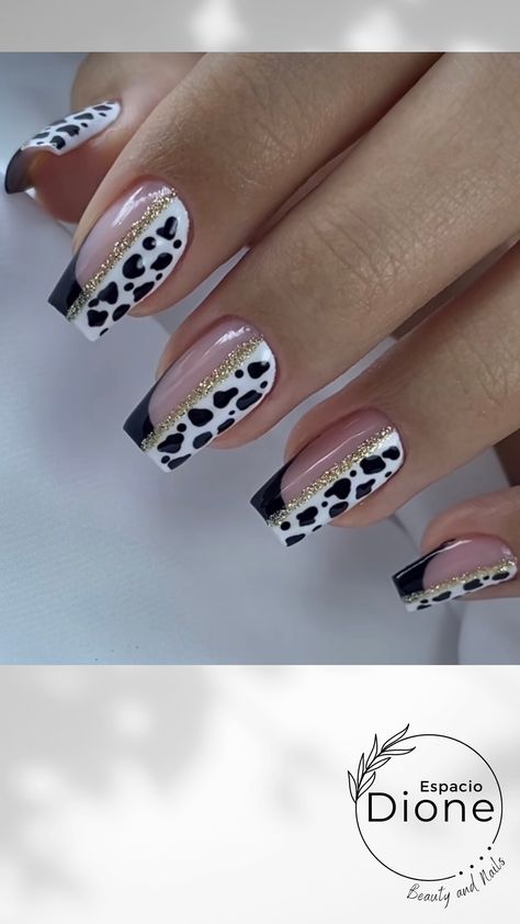 Nails Art Paso A Paso, Animal Print Uñas, Animal Print Nail Art, French Manicure Acrylic Nails, Line Nail Designs, Quick Nail Art, Bow Nail Art, Animal Print Nails Art, Line Nail Art