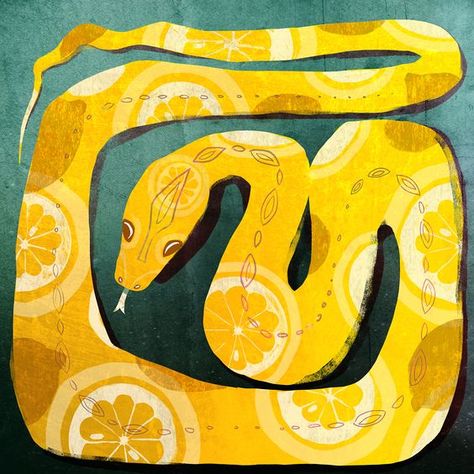 Snake Digital Art, Snake Painting, Snake Illustration, Illustrations Digital, Yellow Snake, Snake Art, Digital Art Print, Colorful Wall Art, Mellow Yellow