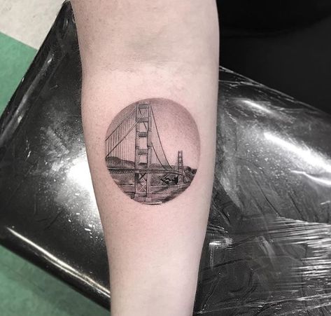 Golden Gate Bridge Tattoo, Tattoo Symbolism, Bridge Tattoo, Nikko Hurtado, California Tattoo, Tattoo Forearm, Inner Forearm, Tumblr Image, Tattoos Gallery