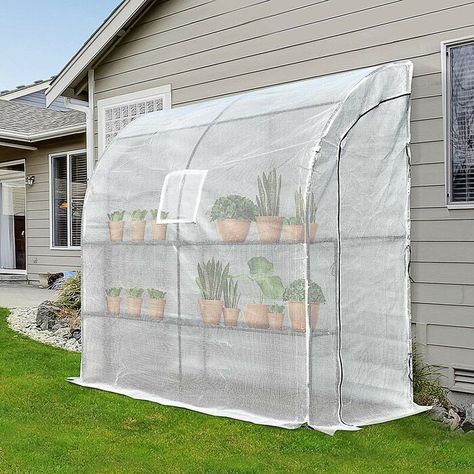 Sol 72 Outdoor Soumya 7 Ft W x 3 Ft D Lean-to Greenhouse | Wayfair.co.uk Wall Greenhouse, Buy Greenhouse, Lean To Greenhouse, Walk In Greenhouse, Lean To, Hot House, Yard Care, Home Gardening, Garden Equipment