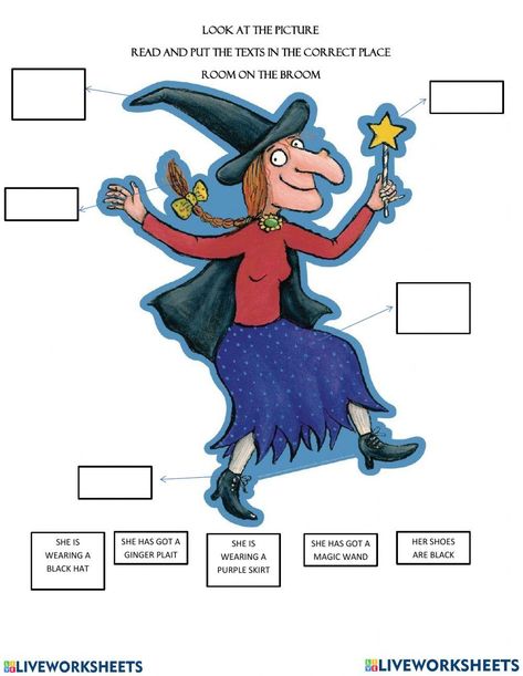 Room On The Broom Worksheets, Room On The Broom Activities, Halloween Lesson, English Club, Room On The Broom, Julia Donaldson, Halloween Worksheets, Eyfs Activities, Teacher Planning