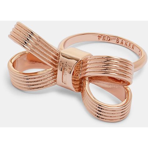 Textured loop bow ring ($51) ❤ liked on Polyvore featuring rose gold, bow jewelry, textured ring, red gold jewelry, pink gold rings and ted baker rings Ted Baker Jewellery, Jewelry Bow, Pink Gold Jewelry, Rings Red, Pink Gold Rings, Rings Rose Gold, Rose Jewellery, Rings Pink, Gold Jewelry Outfits