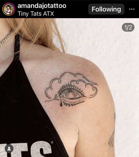 @amandajotattoo (instagram) Eye Shoulder Tattoo, Outer Shoulder Tattoo, Shoulder Tattoos For Women, Shoulder Tattoo, Tattoos For Women, Tattoos, For Women, Instagram, Shoulder Tattoos